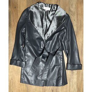 Maison Marie Saint Pierre Metallic Gray PVC Designer Belted Jacket Womens Size 2